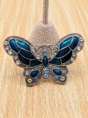 Y2K Jaclyn Smith Blue Butterfly Brooch